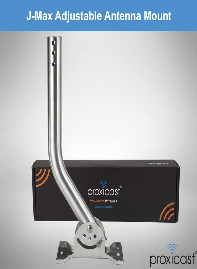 Proxicast Pro-Grade J-Max 100% Solid Stainless Steel Antenna Mount - Universal Outdoor Adjustable Pivot/Lock Bracket & J-Pipe Mast (1.5" x 18" Pole) for Wall, Eave or Roof Mounting (ANT-800-JP3) - Image 2